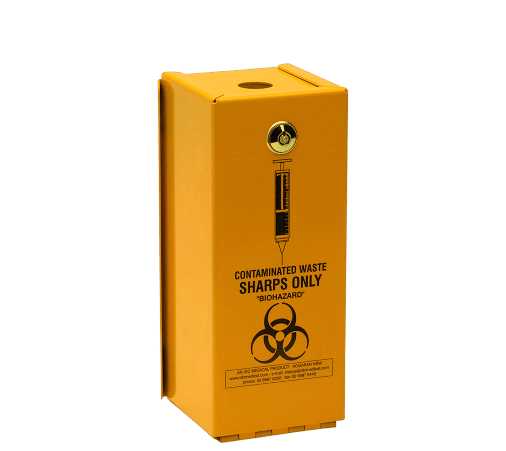 Wall-mounted-sharps-disposal-unit