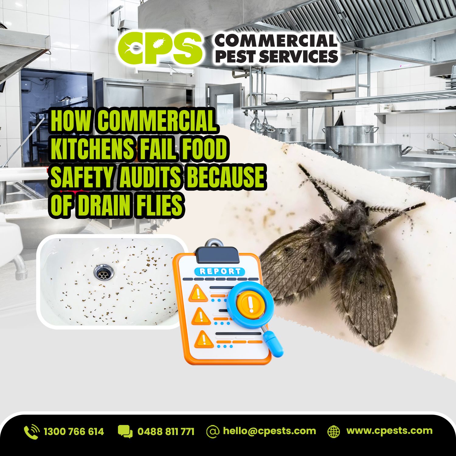 How Commercial Kitchens Fail Food Safety Audits Because of Drain Flies